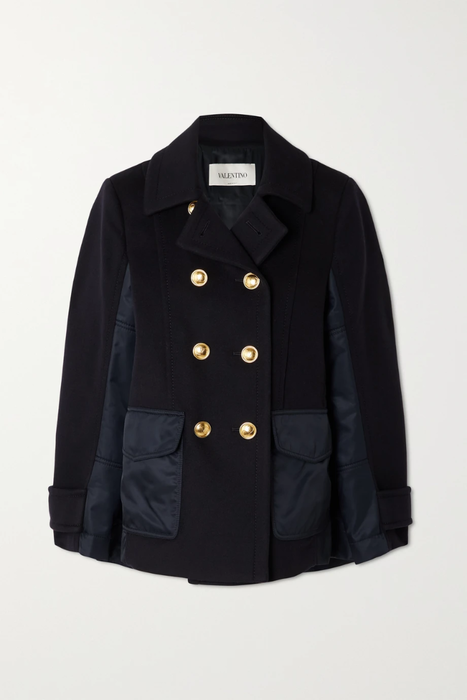 유럽직배송 발렌티노 VALENTINO Double-breasted shell-paneled wool and cashmere-blend jacket 10163292708819417