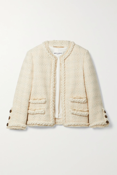 유럽직배송 생로랑 자켓 SAINT LAURENT Cropped wool-blend tweed jacket 22527730566238147