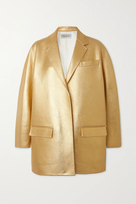 유럽직배송 발렌티노 블레이저 VALENTINO Oversized metallic coated wool and cashmere-blend blazer 16114163151012553