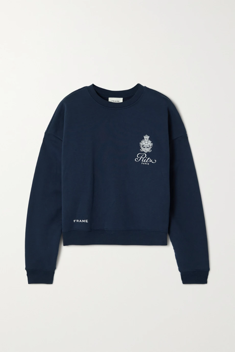 유럽직배송 프레임 FRAME + Ritz Paris embroidered cotton-jersey sweatshirt 24772899113374267