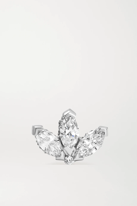 유럽직배송 MARIA TASH Lotus 18-karat white gold diamond earring 16301891330606475