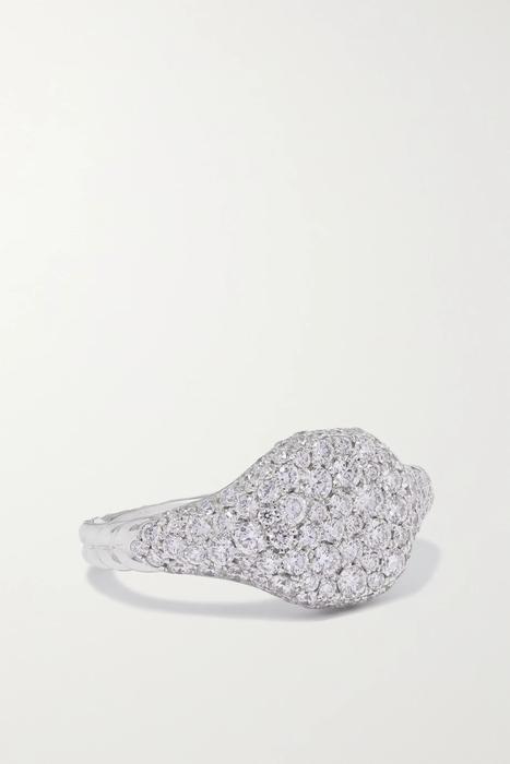 유럽직배송 데이비드율만 반지 DAVID YURMAN Mini Chevron 18-karat white gold diamond ring 15546005222368673