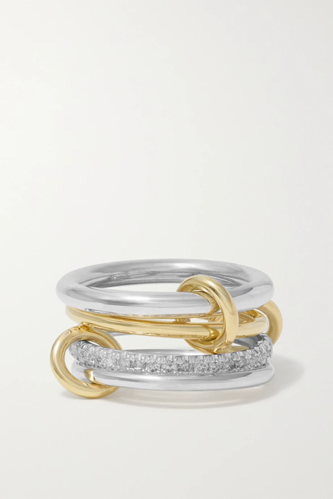 유럽직배송 SPINELLI KILCOLLIN Nimbus Dusk set of four 18-karat yellow and rose gold multi-stone rings 15546005221913999