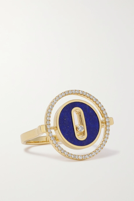 유럽직배송 MESSIKA Lucky Move 18-karat gold, lapis lazuli and diamond ring 11452292647218220