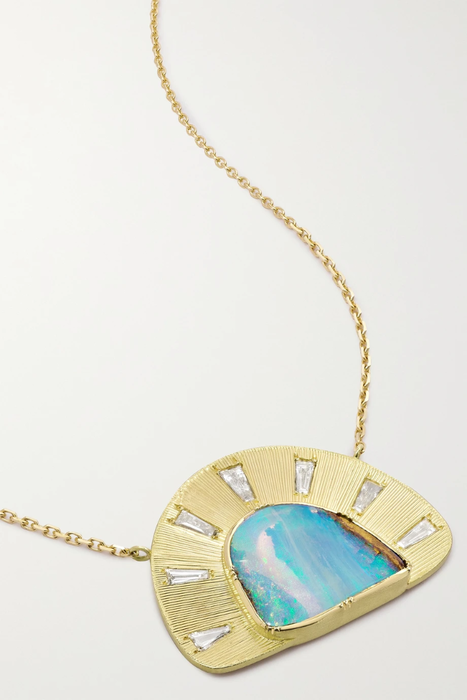 유럽직배송 BROOKE GREGSON Sun Ray 18-karat gold, opal and diamond necklace 27086482324556806