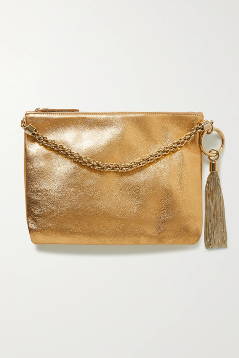 유럽직배송 지미추 숄더백 JIMMY CHOO Callie Mea tasseled metallic textured-leather shoulder bag 25185454456890789