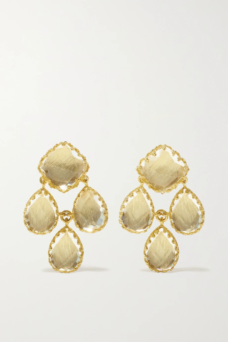 유럽직배송 LARKSPUR &amp; HAWK Antoinette Girandole 18-karat gold-dipped quartz earrings 24062987016821527