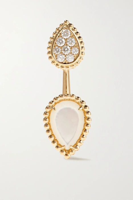 유럽직배송 BOUCHERON Serpent Bohème 18-karat white gold, aquaprase and diamond single earring 11452292645161166