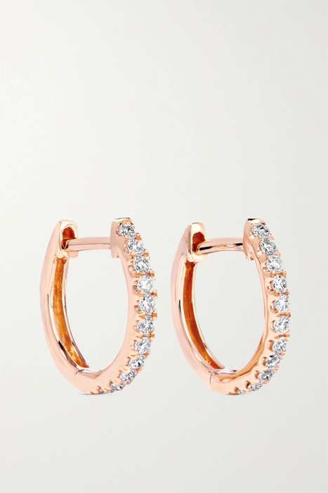 유럽직배송 아니타고 귀걸이 ANITA KO Huggies 18-karat rose gold diamond earrings 560971904597846