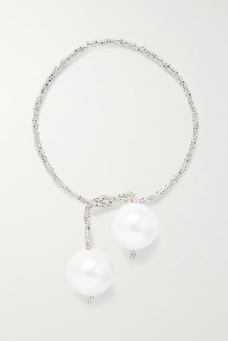 유럽직배송 PEARL OCTOPUSS.Y Silver Snake convertible silver-plated, crystal and faux pearl necklace 16114163151005817
