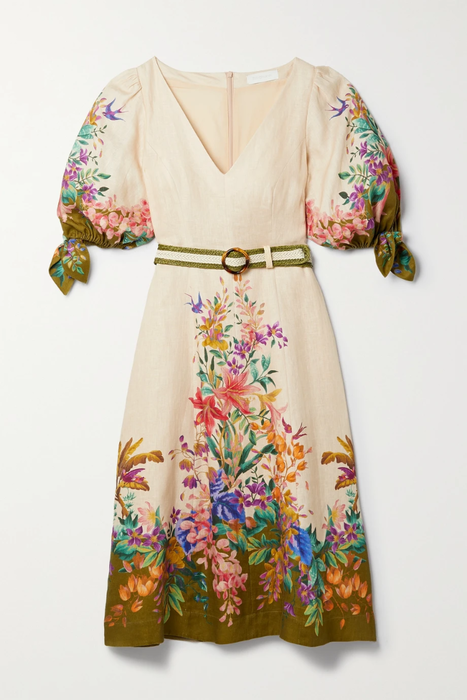 유럽직배송 짐머만 ZIMMERMANN Tropicana belted floral-print linen dress 24772899113563647