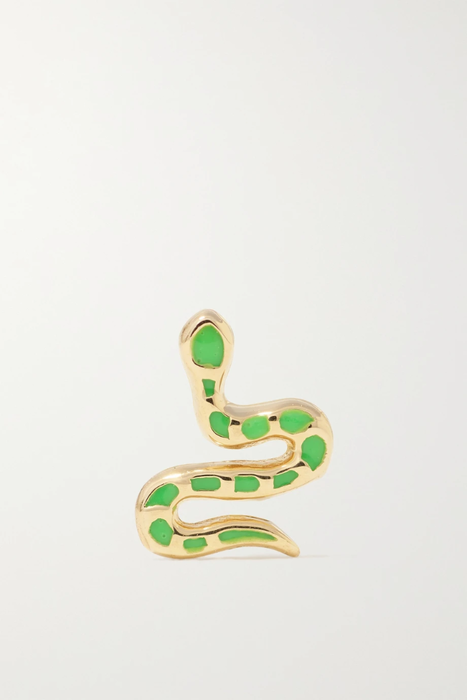 유럽직배송 앨리슨루 싱글 귀걸이 ALISON LOU Snake 14-karat gold and enamel single earring 18706561955694539