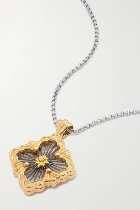 유럽직배송 부첼라티 목걸이 BUCCELLATI Opera Tulle 18-karat gold malachite necklace 13452677153260360