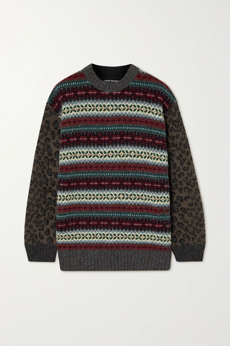유럽직배송 준야와타나베 JUNYA WATANABE Faux fur-trimmed jacquard-knit sweater 17266703523647929
