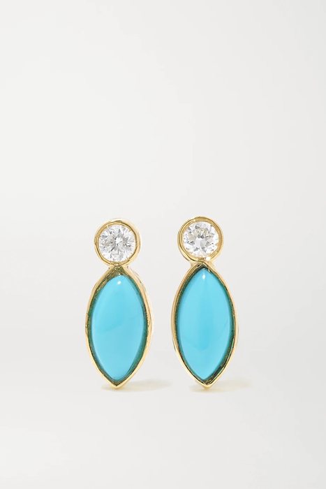 유럽직배송 제니퍼메이어 귀걸이 JENNIFER MEYER 18-karat gold, turquoise and diamond earrings 2499567819656012