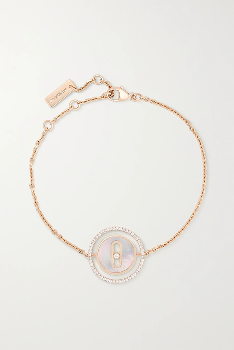 유럽직배송 MESSIKA Lucky Move 18-karat rose gold, mother-of-pearl and diamond bracelet 11452292647218212
