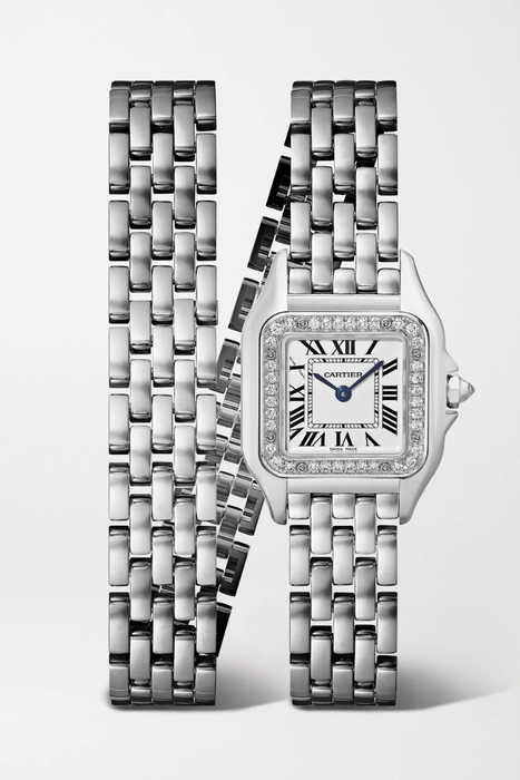 유럽직배송 까르띠에 CARTIER Panthère de Cartier 20mm small 18-karat white gold diamond watch 19971654707114725