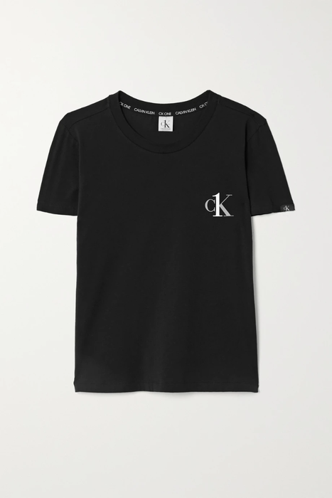 유럽직배송 캘빈클라인 CALVIN KLEIN CK One printed stretch-cotton jersey T-shirt 3589493616342503