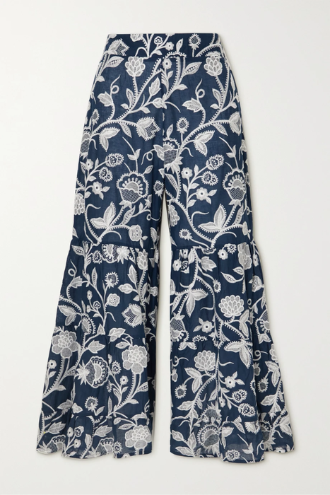 유럽직배송 웨이마리 팬츠 WAIMARI + NET SUSTAIN Aquarelle embroidered cotton wide-leg pants 27086482324410065