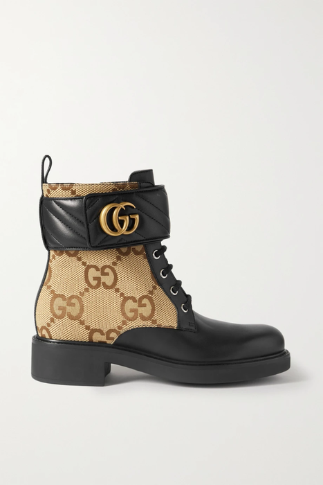 유럽직배송 구찌 부츠 GUCCI Marmont logo-print coated-canvas and leather boots 30629810019427134