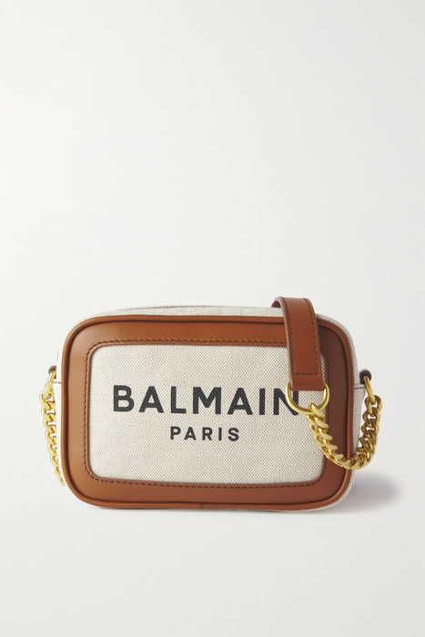 유럽직배송 발망 숄더백 BALMAIN B-Army leather-trimmed printed canvas shoulder bag 22250442026011247