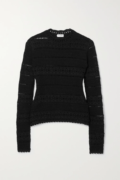 유럽직배송 생로랑 스웨터 SAINT LAURENT Crocheted cotton sweater 22527730566256335