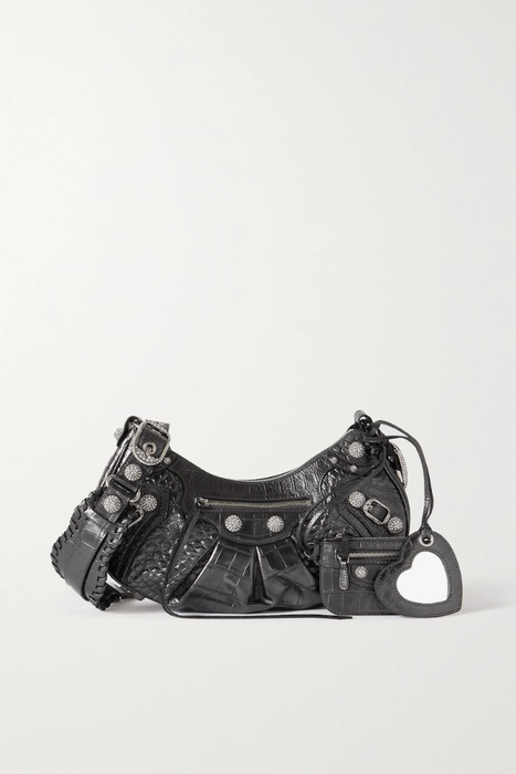 유럽직배송 발렌시아가 BALENCIAGA Cagole embellished croc-effect leather shoulder bag 11452292647020280