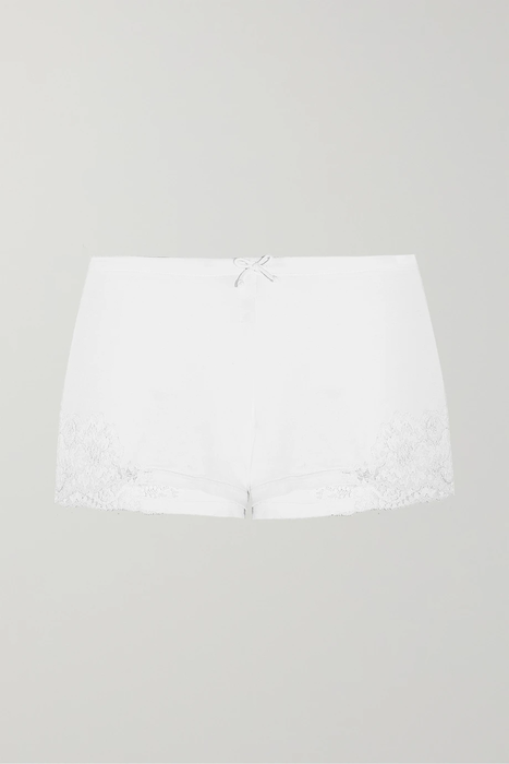 유럽직배송 라 펠라 LA PERLA Souple lace-trimmed stretch-cotton jersey pajama shorts 17957409492541310