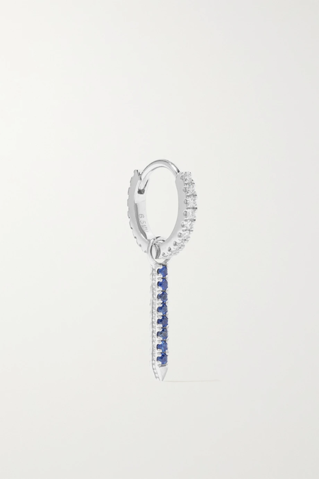 유럽직배송 마리아타쉬 싱글 귀걸이 MARIA TASH Eternity Bar 6.5mm 18-karat white gold, diamond and sapphire single hoop earring 13452677150102232