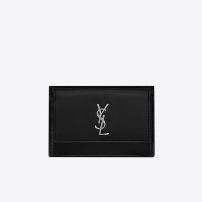 유럽직배송 입생로랑 SAINT LAURENT Monogram card case with a flap in shiny leather  5563910SX0E1000
