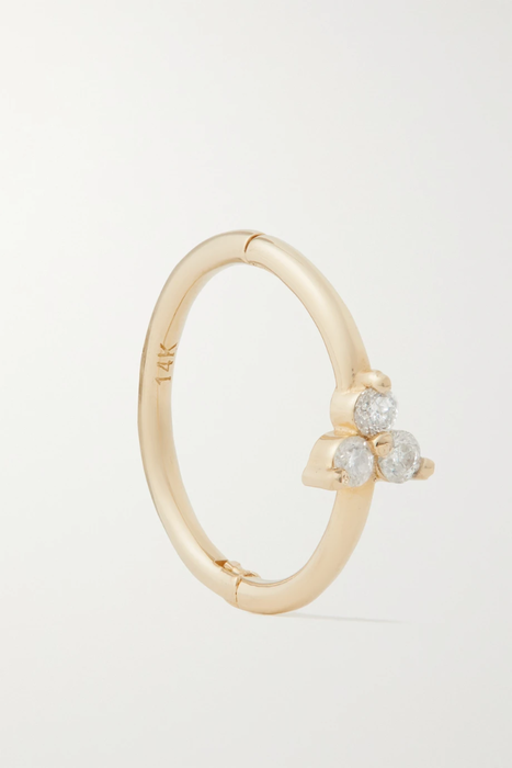 유럽직배송 STONE AND STRAND Gold diamond single hoop earring 10163292707087142