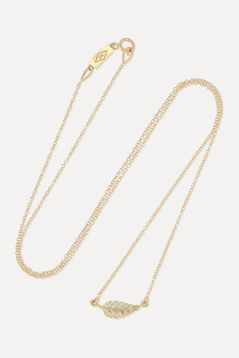 유럽직배송 제니퍼메이어 목걸이 JENNIFER MEYER Mini Leaf 18-karat gold diamond necklace 17428787258949556