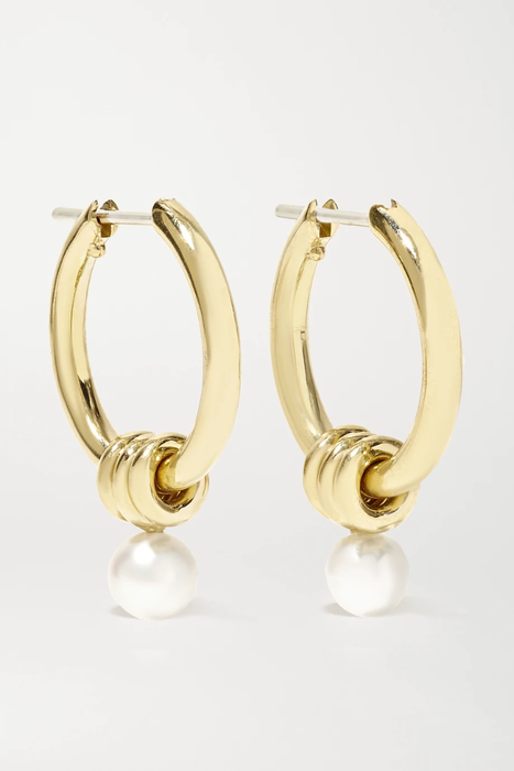 유럽직배송 스피넬리 킬콜린 귀걸이 SPINELLI KILCOLLIN Ara 18-karat gold pearl hoop earrings 16301891330137727
