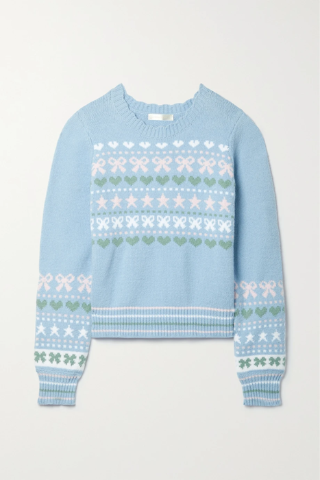 유럽직배송 러브샤크팬시 스웨터 LOVESHACKFANCY Zaheer intarsia cotton-blend sweater 24772899113602743
