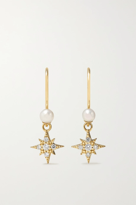 유럽직배송 미즈키 귀걸이 MIZUKI 14-karat gold, pearl and diamond earrings 17411127376646523