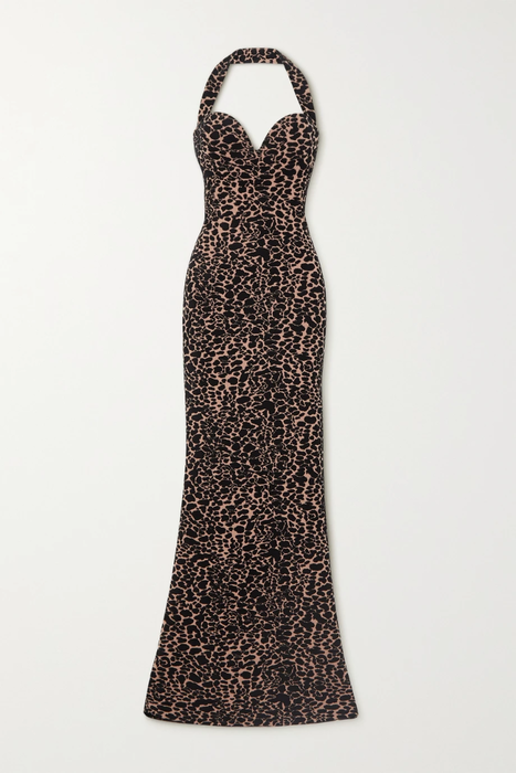 유럽직배송 알라이아 ALAÏA Leopard jacquard-knit halterneck gown 31432202865025453