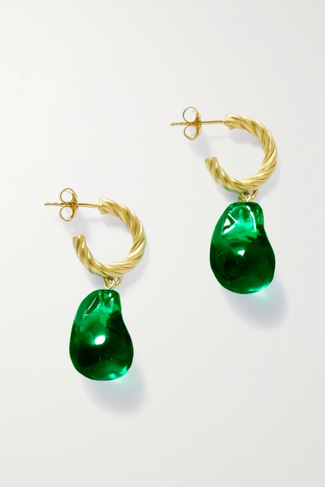 유럽직배송 COMPLETEDWORKS Gold-plated and resin hoop earrings 24062987016819754