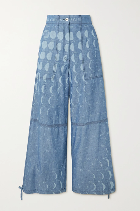 유럽직배송 로에베 LOEWE + Paula&#039;s Ibiza printed cotton-chambray wide-leg pants 10163292708814555