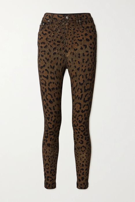 유럽직배송 돌체앤가바나 DOLCE &amp; GABBANA Diva metallic leopard-print high-rise skinny jeans 11452292646030325