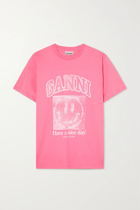 유럽직배송 가니 GANNI + NET SUSTAIN printed organic cotton-jersey T-shirt 24665545640540056