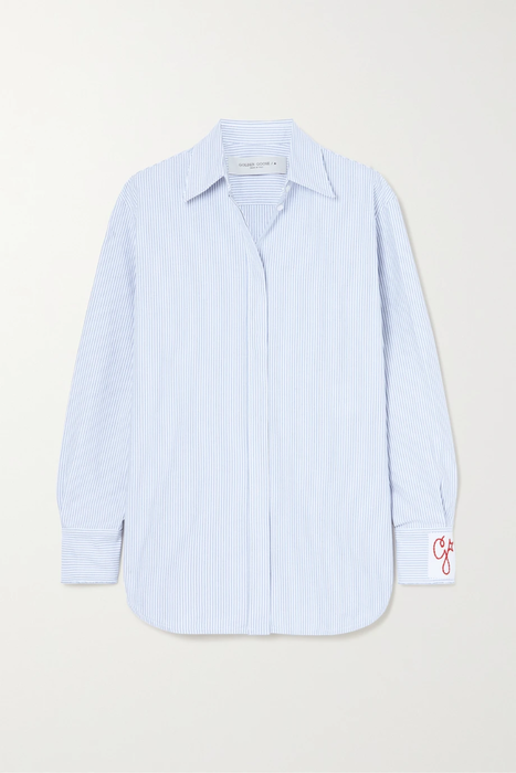 유럽직배송 골든구스 셔츠 GOLDEN GOOSE Appliquéd striped cotton Oxford shirt 29419655932517182
