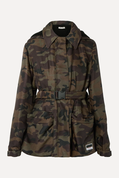 유럽직배송 미우미우 MIU MIU Hooded padded camouflage-print canvas jacket 9679066509209234