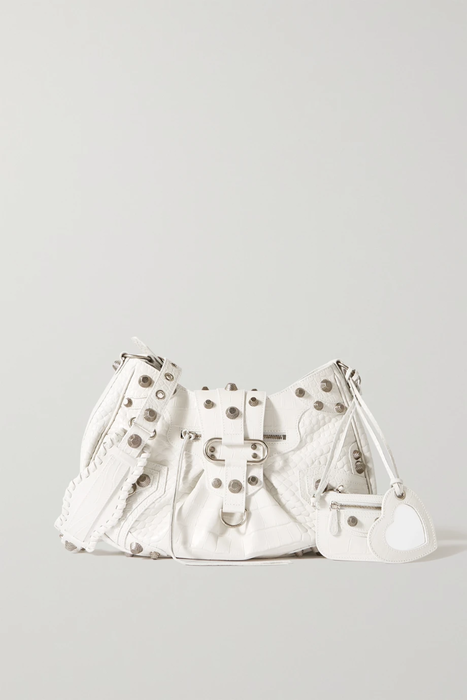 유럽직배송 발렌시아가 BALENCIAGA Cagole medium studded croc-effect leather shoulder bag 18706561955686230