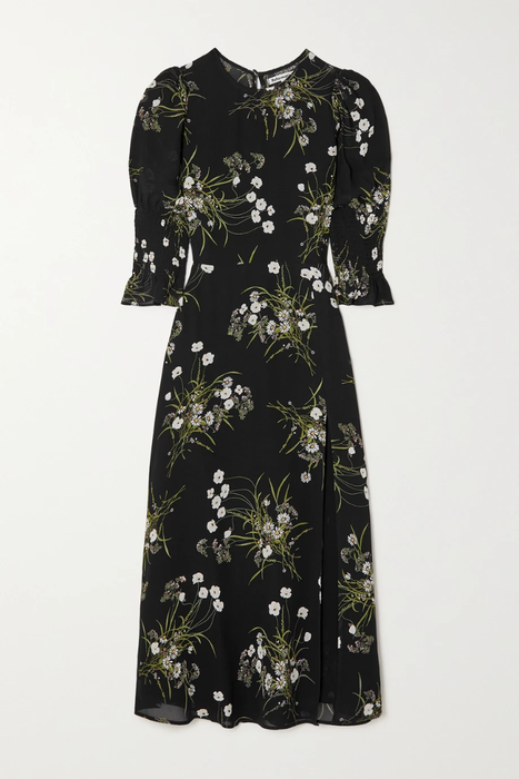유럽직배송 리포메이션 REFORMATION + NET SUSTAIN Carolena shirred floral-print georgette midi dress 34344356236887028