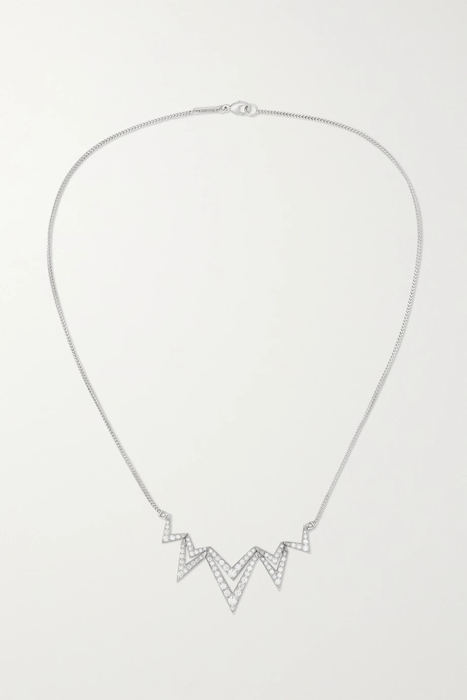 유럽직배송 STEPHEN WEBSTER + NET SUSTAIN Lady Stardust 18-karat recycled white gold diamond necklace 27086482324687103