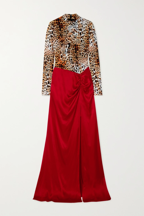 유럽직배송 할펀 HALPERN Stretch &amp; Flow leopard-print stretch-jersey and satin maxi dress 13452677152552207