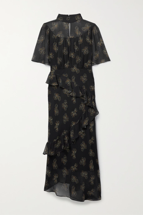 유럽직배송 살로니 SALONI Vida ruffled printed silk-chiffon dress 25185454455879560