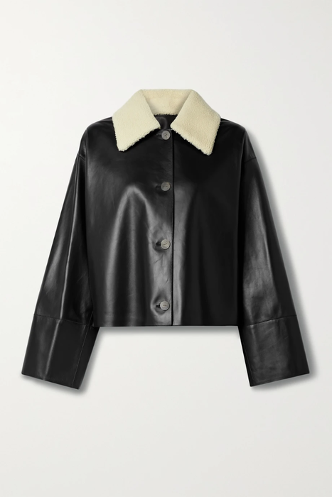 유럽직배송 로에베 LOEWE Oversized shearling-trimmed leather jacket 11452292645955377