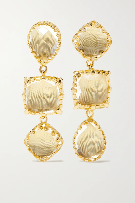 유럽직배송 LARKSPUR &amp; HAWK Sadie 18-karat gold-dipped quartz earrings 24062987016821353