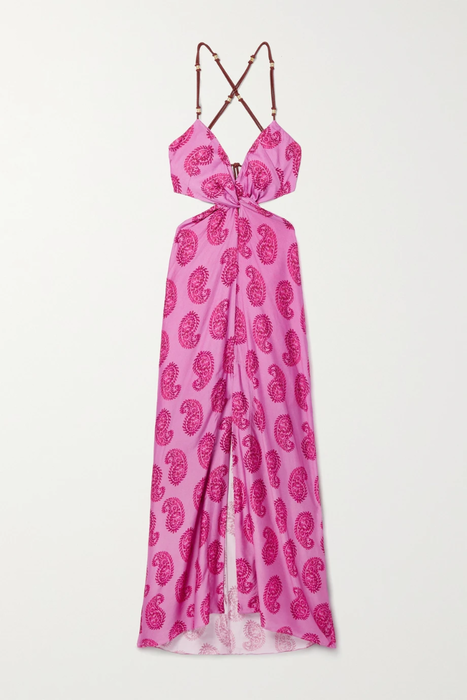 유럽직배송 VIX Leela cutout open-back printed woven dress 27086482324427311